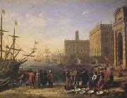 Claude Lorrain View of a Port with the Capitol (mk05) oil on canvas